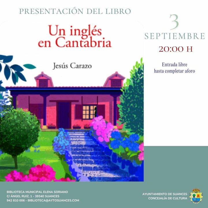 Cartel presentación libro Jesús Carazo en Suances