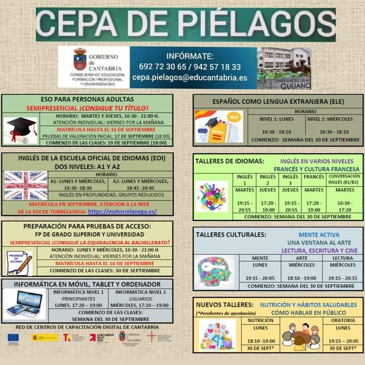 web CARTEL OFERTA EDUCATIVA CEPA PIÉLAGOS 2024-2025