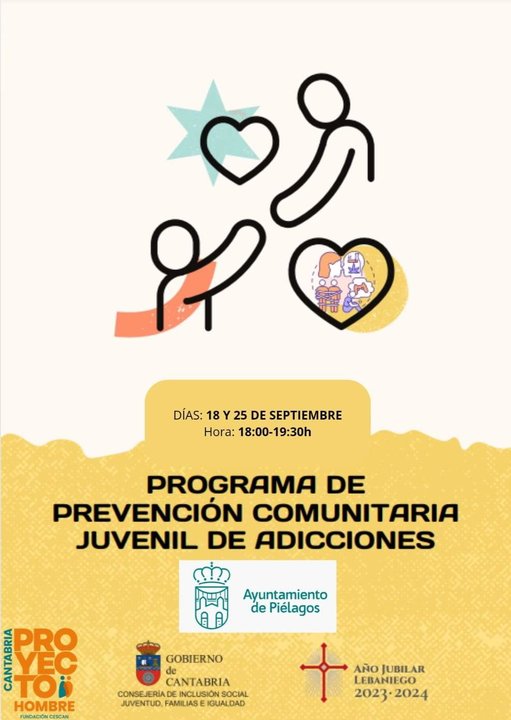 CARTEL PROGRAMA PREVENCION COMUNITARIA JUVENIL DE LAS ADICCIONES