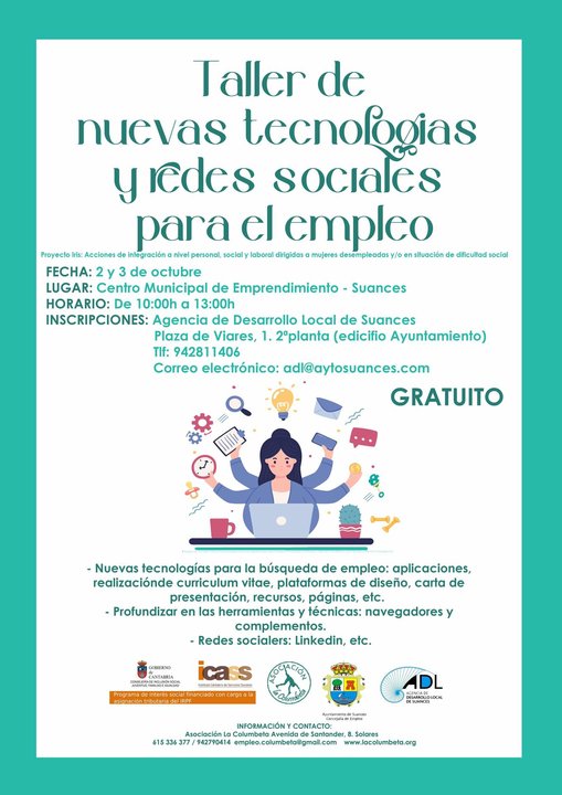 Cartel Taller Nuevas Tecnologías Octubre ADL