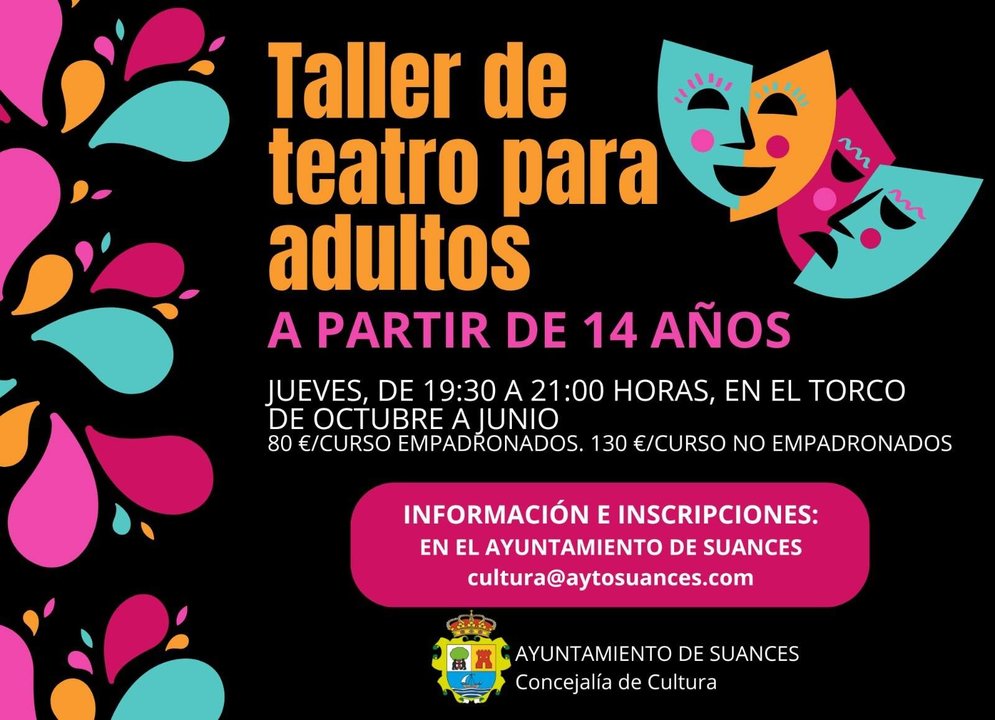 Cartel Taller de Teatro para Adultos