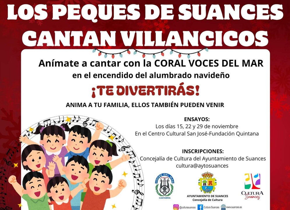 Cartel Villancicos Coral Voces del Mar y los niños